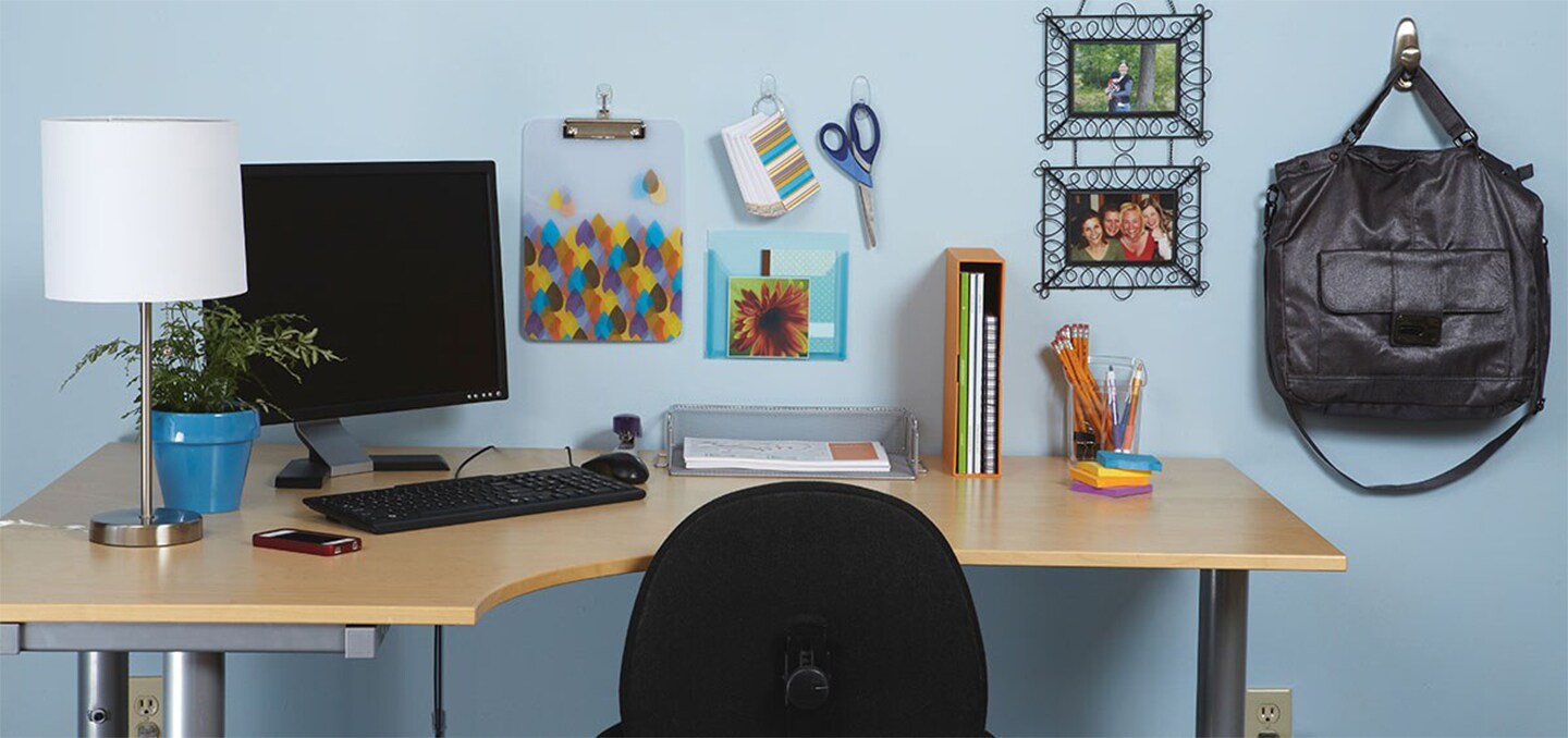 Home office wall decorating idea from Command
