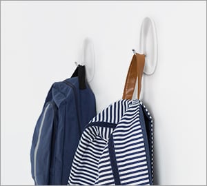 Hanging bags using command wire hooks