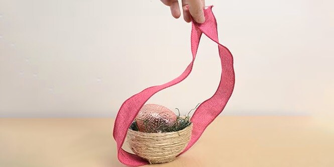 step 3 of creating diy easter egg nest
