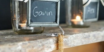 adhere Command clear utensil hooks on top of the mantel