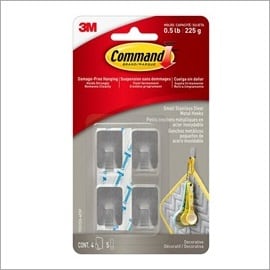 Command small stainless steel metal hooks