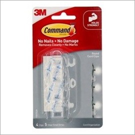 Command clear round cord clips