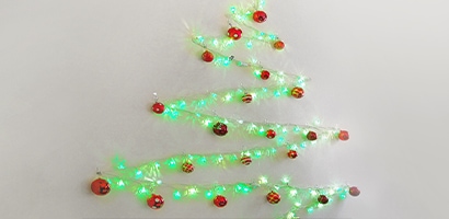 DIY Wall Christmas Tree with Fairy Lights