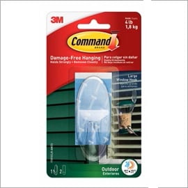 Command outdoor large clear window hook