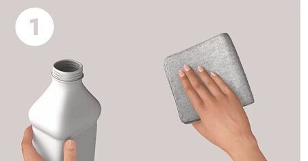 Step 1 of using adhesive hooks: wipe wall with rubbing alcohol
