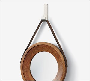 Hanging mirror using command decorative or metallic hooks