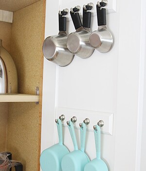 Determine which cabinet you want to create your organized baker set-up
