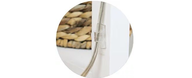 organise wire with  Command clear cord clip
