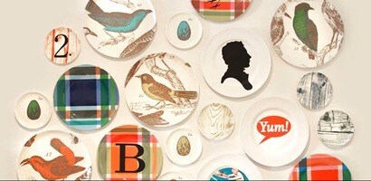 lightweight plates mounted on the wall as décor
