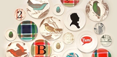 lightweight plates mounted on the wall as décor
