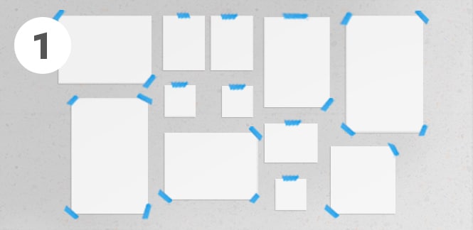 Paper templates of your picture frames for the collage
