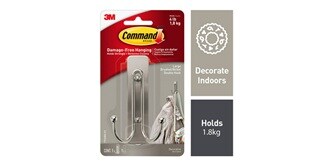 Command™ large brushed nickel double hook
