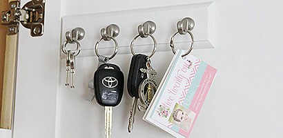 Step 2 - using the key rail as a family wall organiser
