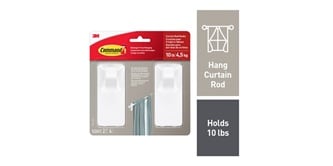 Command white curtain rod hooks
