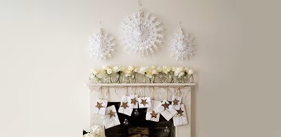 Step 2 of making snowflake display
