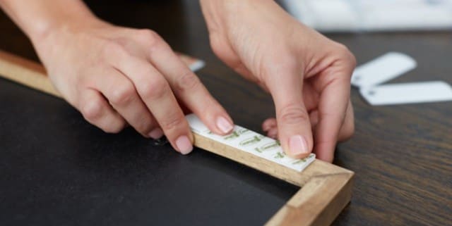 Apply Command picture hanging strips to the narrow frame.