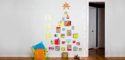 Create a wall Advent calendar with Command™ Small Utensil Hooks.
