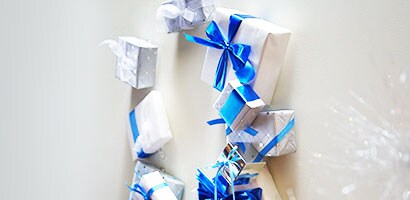 Step 3 of making your DIY Christmas wreath
