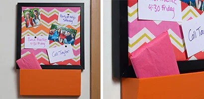 Children's Corkboard and Cubby Storage
