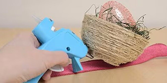step 2 of creating diy easter egg nest
