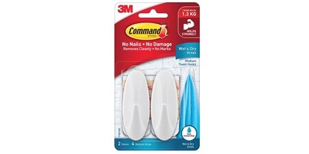 Command medium wet area towel hook
