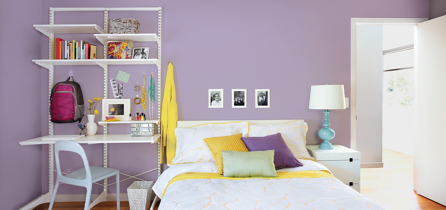 Bedroom featuring backpack hanger and wall organisers
