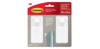 Command curtain rod hooks, curtain hooks
