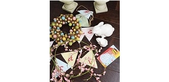 step 1 of making your own easter wreath decoration

