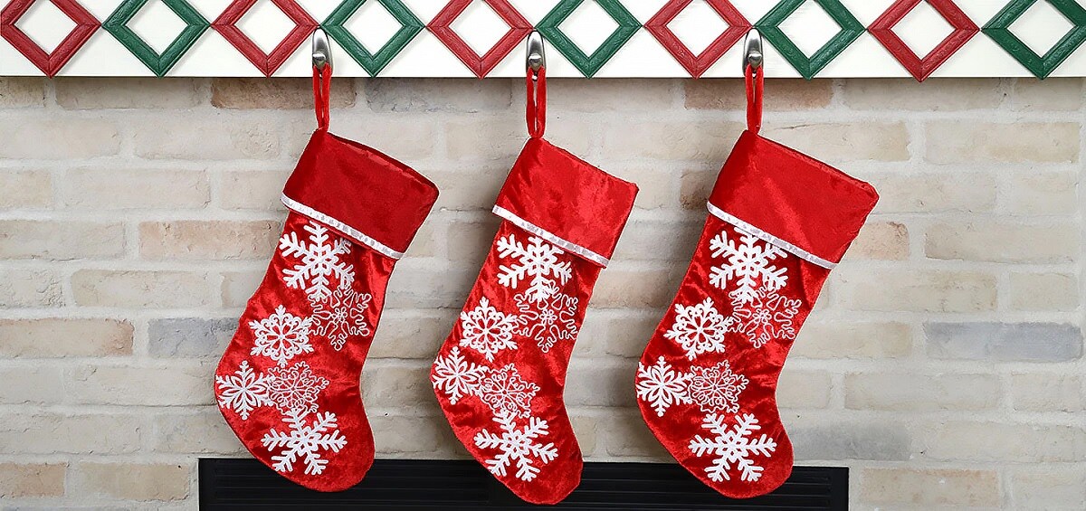 how to hang christmas stockings with Command™ Hooks
