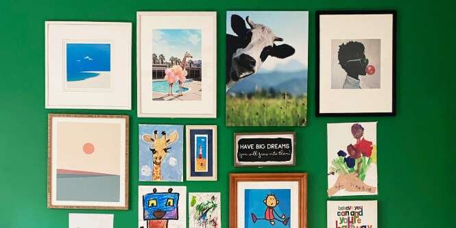 gallery wall ideas featuring children’s art
